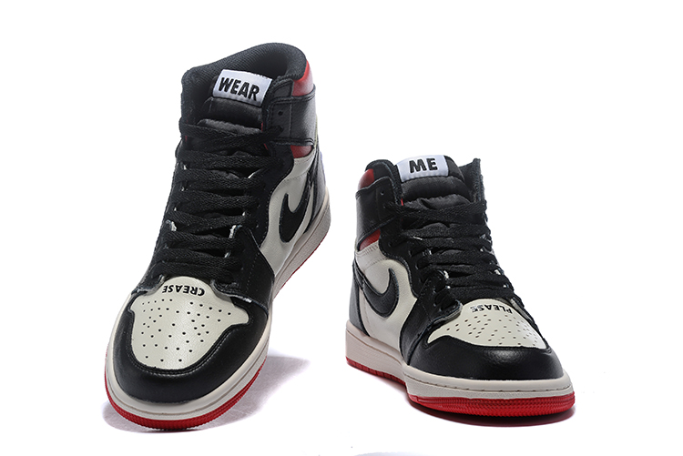 2018 Air Jordan 1 High Black White Red Shoes - Click Image to Close